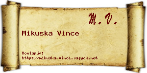 Mikuska Vince névjegykártya